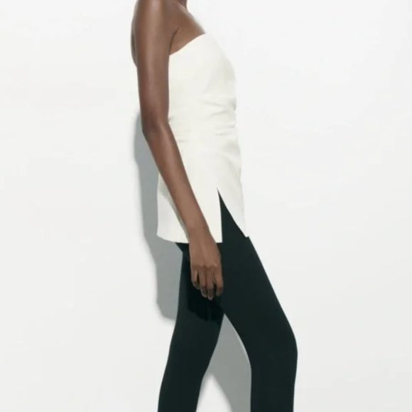 NWT Zara strapless top ecru - Picture 6 of 9